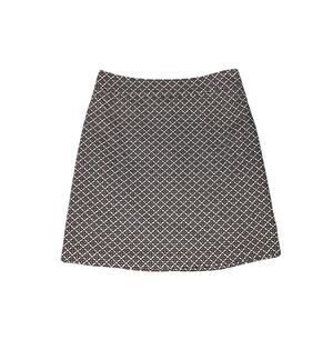 Ann Taylor A-line Skirt Size 10 Geometric Preppy Quiet Luxury Black Ivory Pink